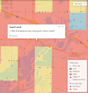 86th Street and Keystone Crossing crash risk